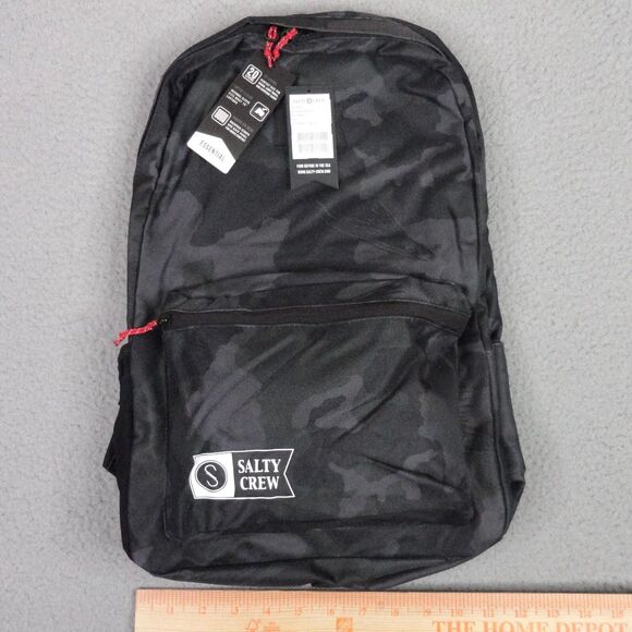 Salty Crew Brig Backpack Black Camo NWT Fishing School Book Beach Laptop Bag 20L - Picture 9 of 11